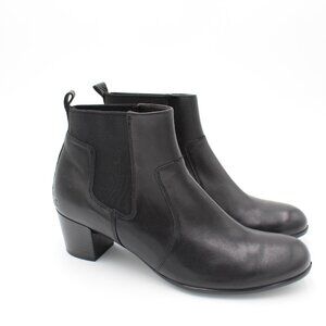 Ecco Ankle Boot 40 Women 9 Black Chelsea Shape 35 Block Heel Comfort Shoe Office